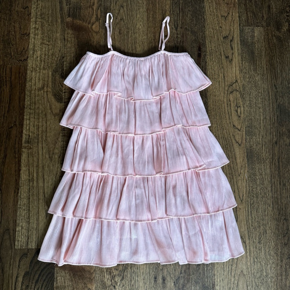 Pink Tiered Ruffle Dress